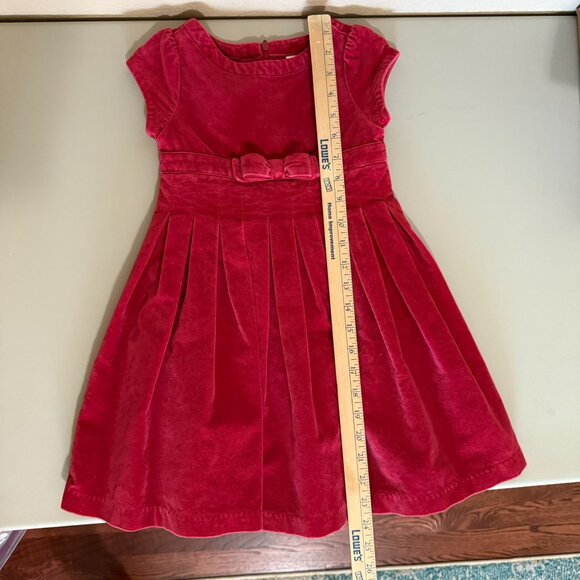 Gymboree EUC "Holiday Pictures 2007"Girls Red Velvet Size 4 Pleated Bow Dress - Picture 8 of 11